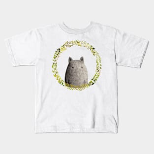 Cat wreath watercolor illustration by shoosh Kids T-Shirt